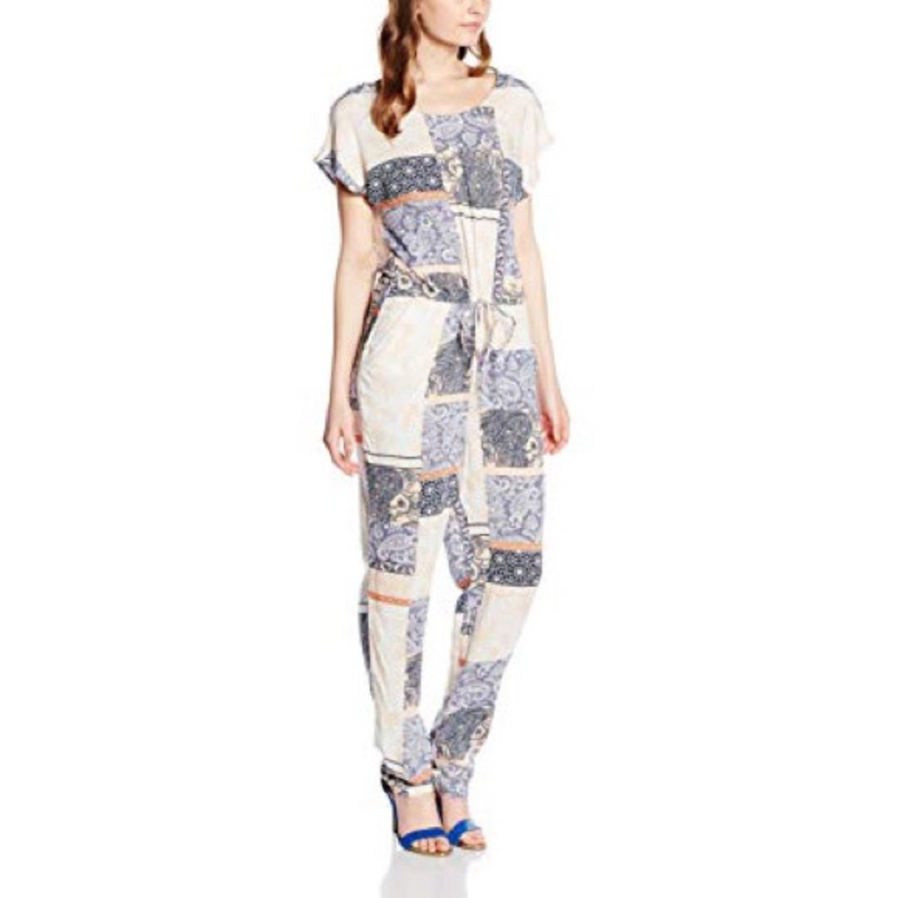 Vila Boho Patchwork Short Sleeve Jumpsuit
